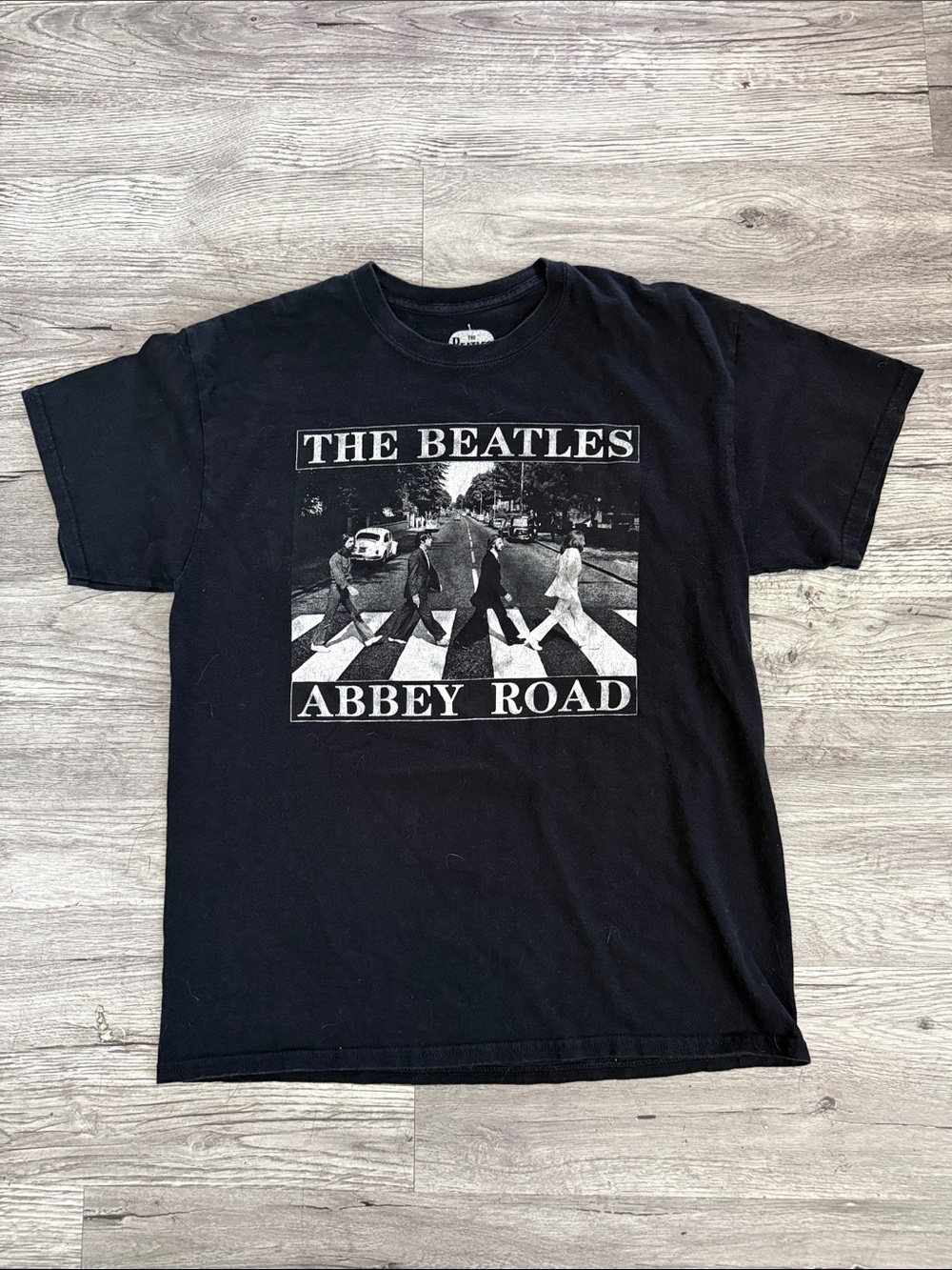 The Beatles Black Logo Crewneck Tee
